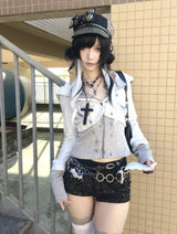 Litlookz Studio Y2K Rhinestone Layered Cardigan, view 3