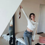 Litlookz Studio Y2K Ribbed Cropped Sweater, view 3