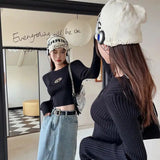 Litlookz Studio Y2K Ribbed Cropped Sweater, view 4