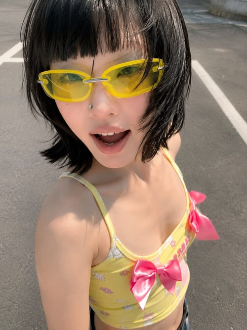 Litlookz Studio Y2K Rimless Rectangle Sunglasses