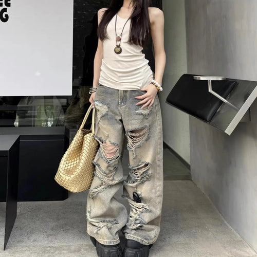 Litlookz Studio Y2K Ripped Baggy Jeans