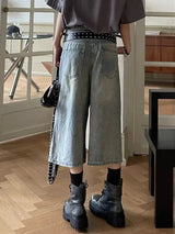 Litlookz Studio Y2K Ripped Jean Shorts, view 3