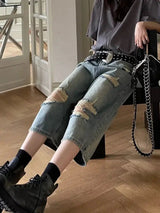 Litlookz Studio Y2K Ripped Jean Shorts, view 4