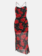 Litlookz Studio Y2K Rose Mesh Midi Dress, view 5