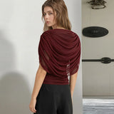 Litlookz Studio Y2K Ruched Drape Top, view 6