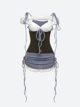 Litlookz Studio Y2K Ruched Knitted Mini Dress, view 3