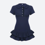 Litlookz Studio Y2K Ruffled Polo Mini Dress, view 2