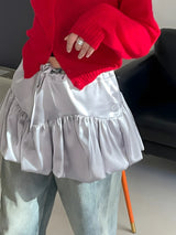 Litlookz Studio Y2K Satin Bubble Mini Skirt, view 2