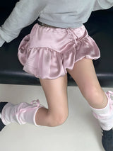 Litlookz Studio Y2K Satin Bubble Mini Skirt, view 4
