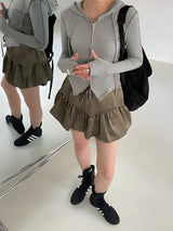 Litlookz Studio Y2K Satin Bubble Mini Skirt, view 6