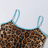 Litlookz Studio Y2K Sequin Leopard Crop Top, view 3