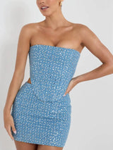 Litlookz Studio Y2K Sequined Top & Skirt Two Piece Set, view 2