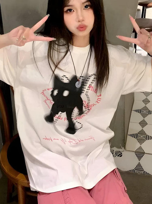 Litlookz Studio Y2K Shaking Cat Tee