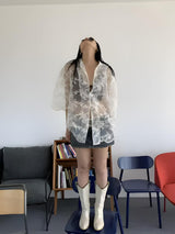 Litlookz Studio Y2K Sheer Floral Lace Shirt, view 5
