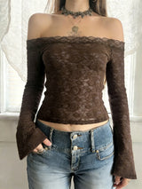 Litlookz Studio Y2K Sheer Lace Top, view 3