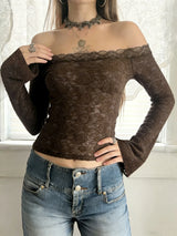 Litlookz Studio Y2K Sheer Lace Top, view 4