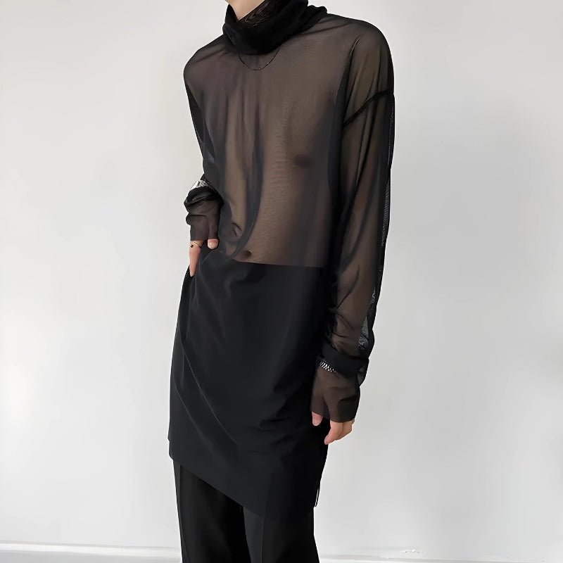 Litlookz Studio Y2K Sheer Turtle Neck Top