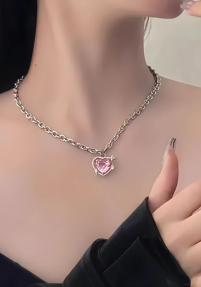 Litlookz Studio Y2K Shiny Heart Necklace