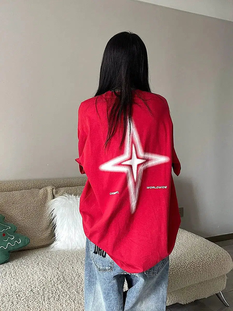 Litlookz Studio Y2K Shiny Star Worldwide Tee
