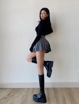 Litlookz Studio Y2K Side Slit Mini Skirt, view 4