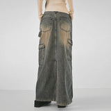 Litlookz Studio Y2K Side Strap Cargo Maxi Skirt, view 3