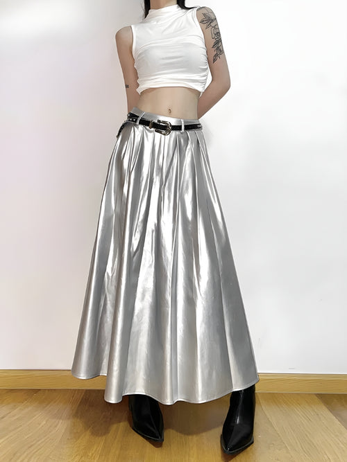 Litlookz Studio Y2K Silver Maxi Dress
