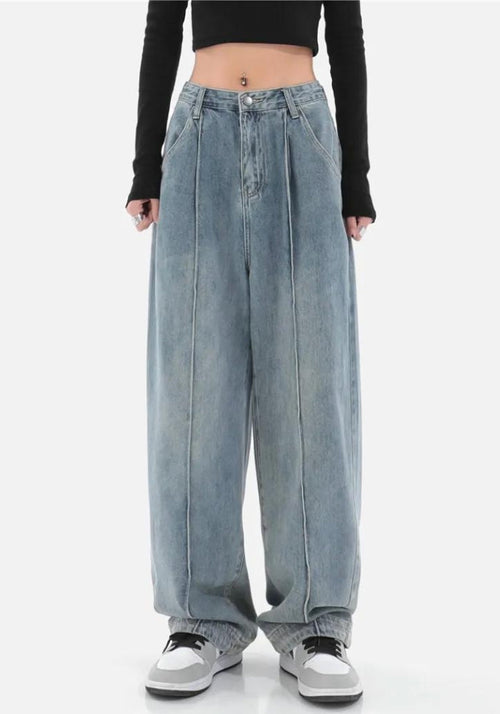 Litlookz Studio Y2K Skater Pleated Baggy Jeans
