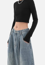 Litlookz Studio Y2K Skater Pleated Baggy Jeans, view 4