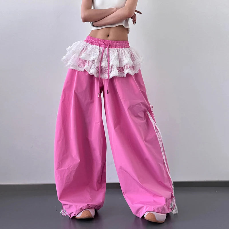 Litlookz Studio Y2K Skirted Parachute Pants