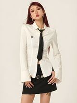 Litlookz Studio Y2K Slim Fit Tie Shirt, view 4