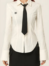 Litlookz Studio Y2K Slim Fit Tie Shirt, view 5