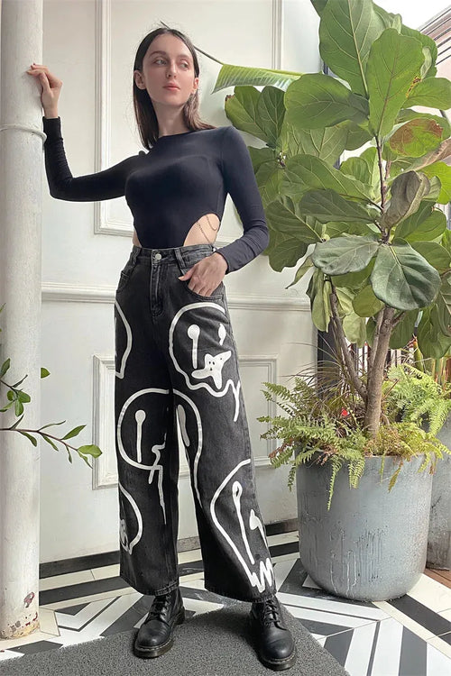Litlookz Studio Y2K Smiley Jeans