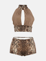 Litlookz Studio Y2K Snakeskin Shorts & Top Set, view 5