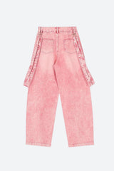 Litlookz Studio Y2K Soft Girl Double Belted Baggy Jeans, view 4
