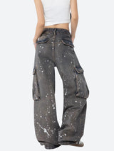 Litlookz Studio Y2K Stained Cargo Jeans, view 3