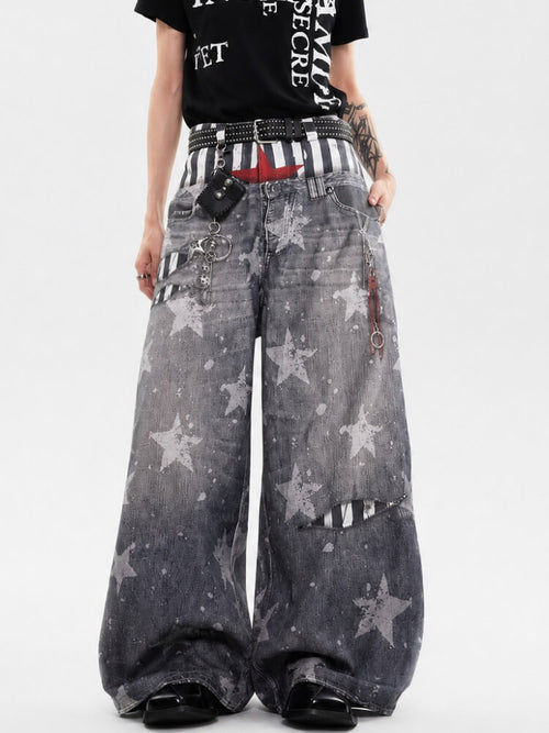 Litlookz Studio Y2K Star Baggy Jeans