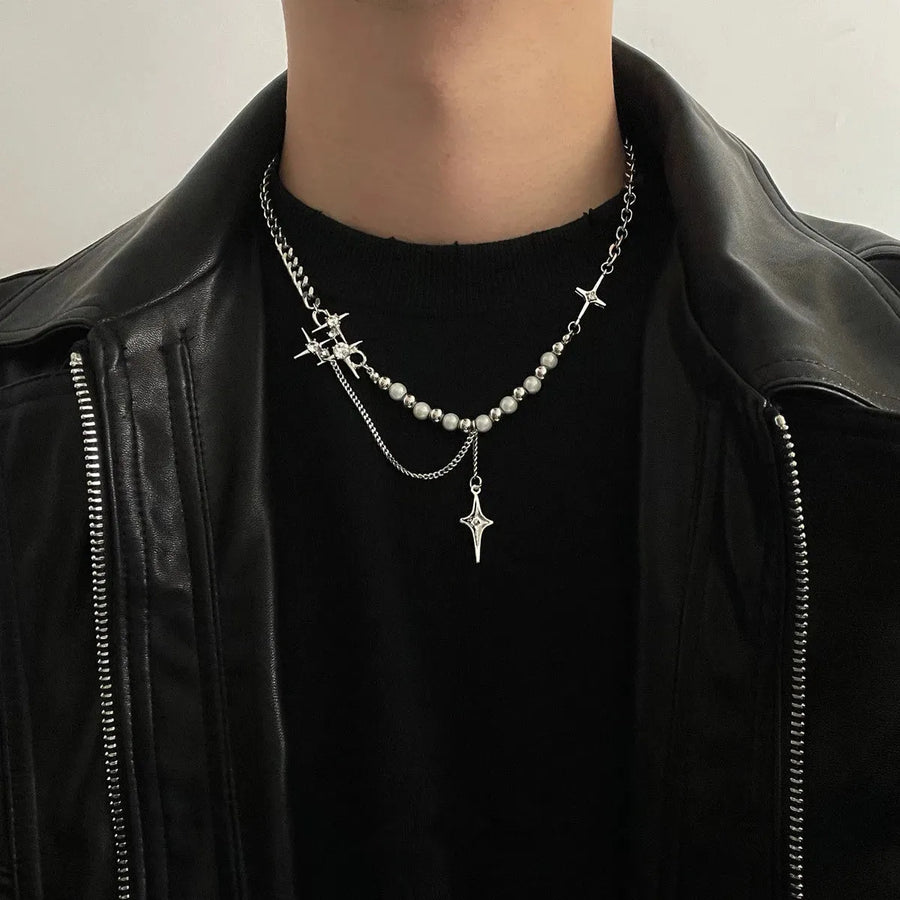Litlookz Studio Y2K Star Beaded Chain Necklace
