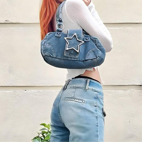 Litlookz Studio Y2K Star Denim Bag