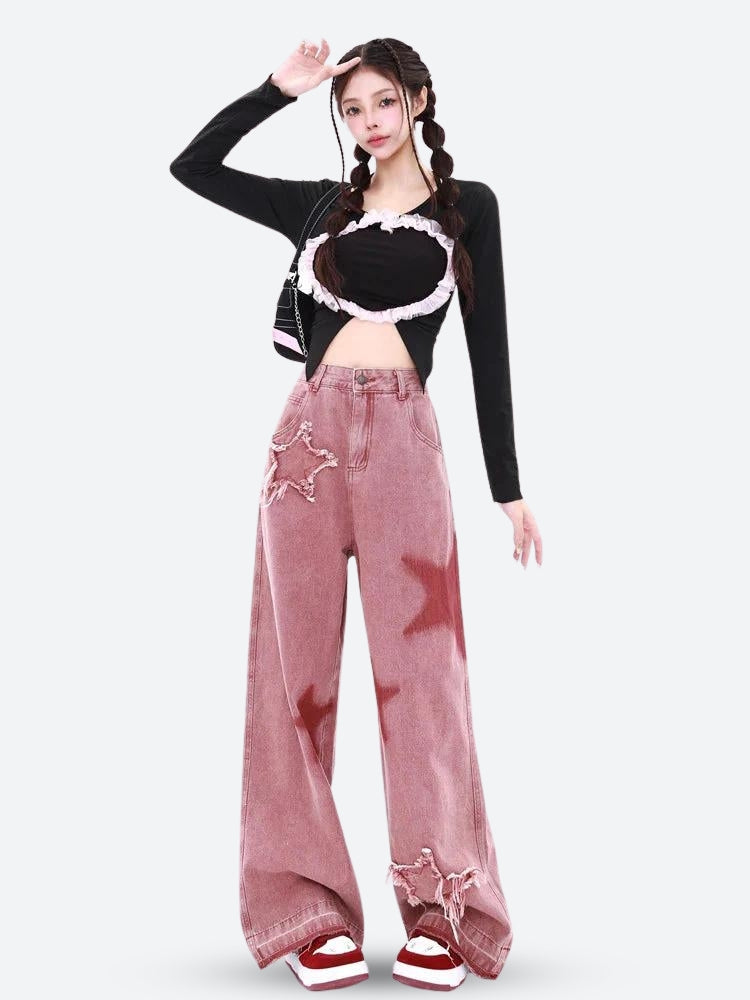 Litlookz Studio Y2K Star Denim Jeans