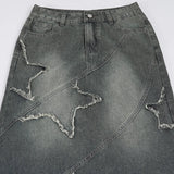 Litlookz Studio Y2K Star Denim Maxi Skirt, view 5