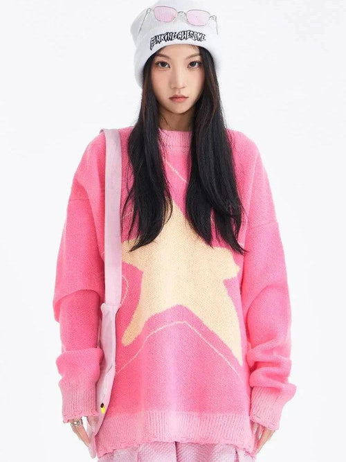 Litlookz Studio Y2K Star Distressed Sweater