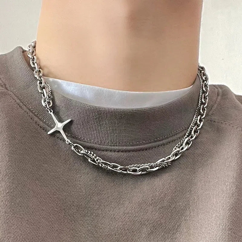Litlookz Studio Y2K Star Double Chain Necklace