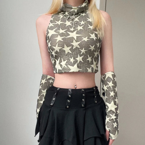 Litlookz Studio Y2K Star Embroidered Crop Top
