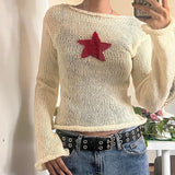 Litlookz Studio Y2K Star Embroidery Knitted Top, view 2