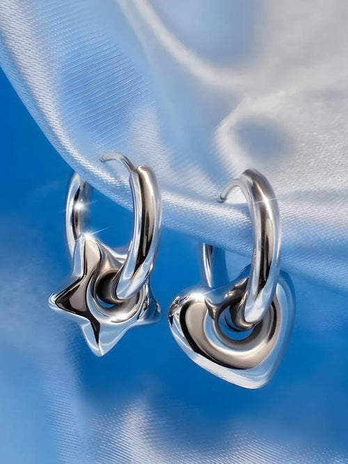 Litlookz Studio Y2K Star Heart Hoop Earrings
