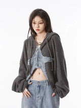 Litlookz Studio Y2K Star Hooded Cardigan, view 2