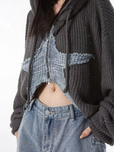 Litlookz Studio Y2K Star Hooded Cardigan, view 3