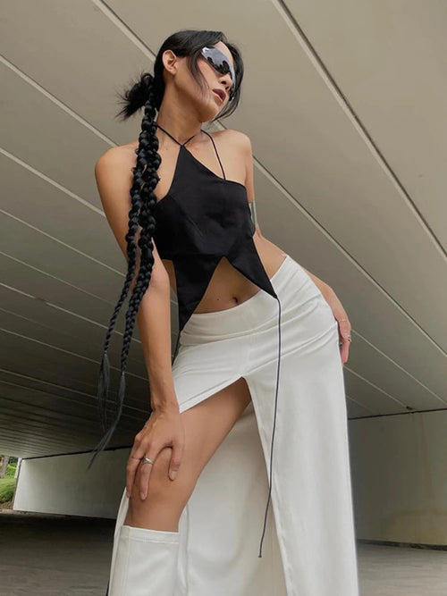 Litlookz Studio Y2k Star Lace Up Backless Top