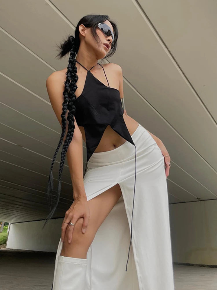 Litlookz Studio Y2k Star Lace Up Backless Top