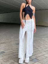 Litlookz Studio Y2k Star Lace Up Backless Top, view 3